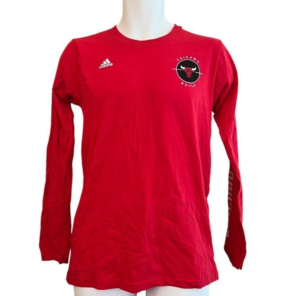 Adidas Youth Boys Kids XL 18 20 Chicago Bulls Long Sleeve T Shirt NBA NWT